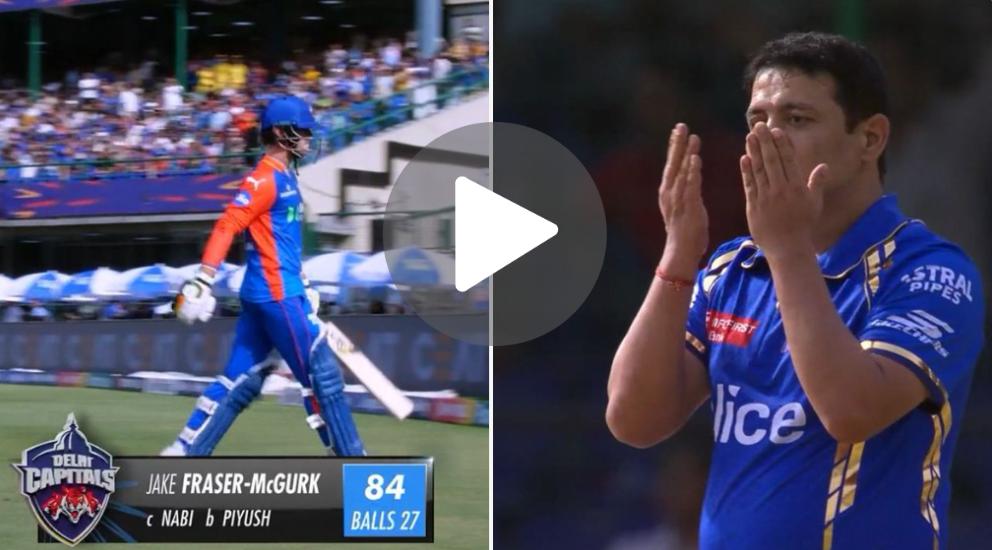 [Watch] Fraser-McGurk Storm 'Blows Away' MI Before Piyush Chawla Foxes Aussie Star